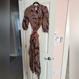 Farm Rio Navy Yawanawa Vanahu Midi Dress